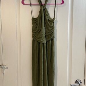 Olive Green Halter Dress